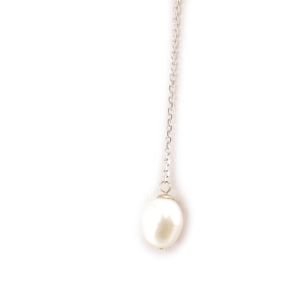 Les Trésors De Lily [C9449] - Stříbrný náhrdelník 'Unique' Stříbrně bílý (rhodiovaný) - 8x1 cm