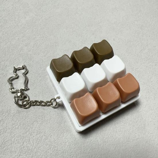 Cat Paw Fidget Keyboard Relief 9-Keys Clicker Keychain Office Keyboard Finger Toy Stress School Travel Decompression