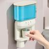Smart Mouthwash Dispenser 600ml Wall-Mounted Mouthwash Container Rechargeable Bathroom Mouthwash Dispenser with 2 Magnetic Cups