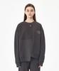 MOZMOZ Reverse Asymmetrical Cut Terry Heavy Brushed Sweatshirt Charcoal