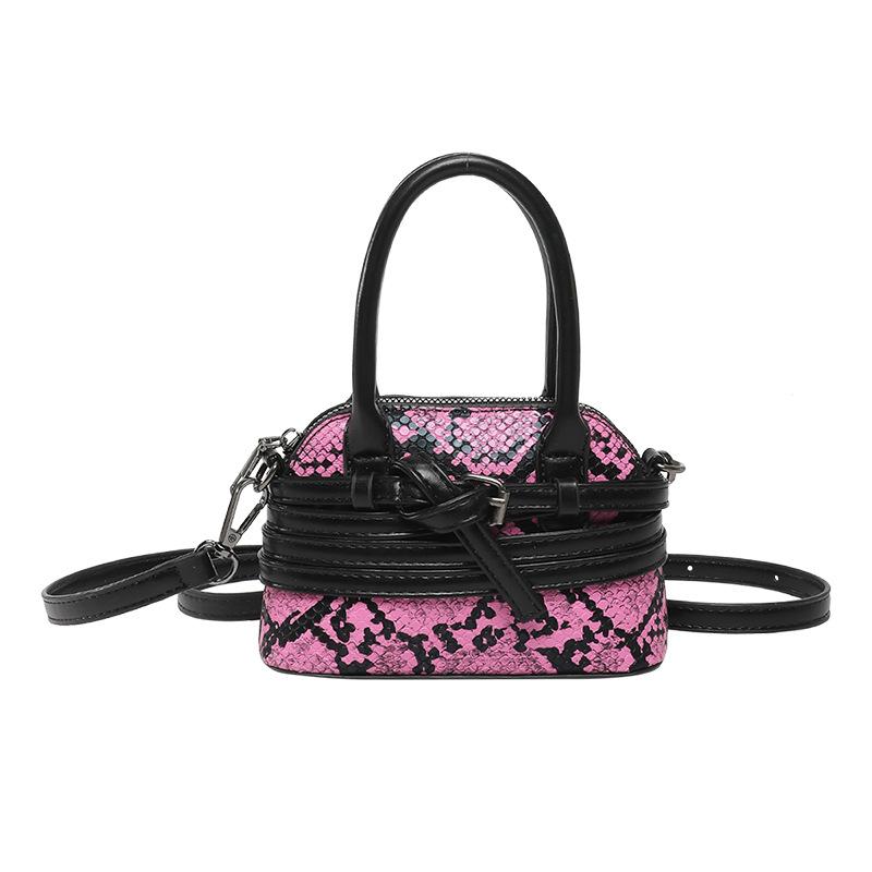 Bags This year, popular small bags 2025 new European and American fashion snake pattern retro portable women's shoulder shell bag