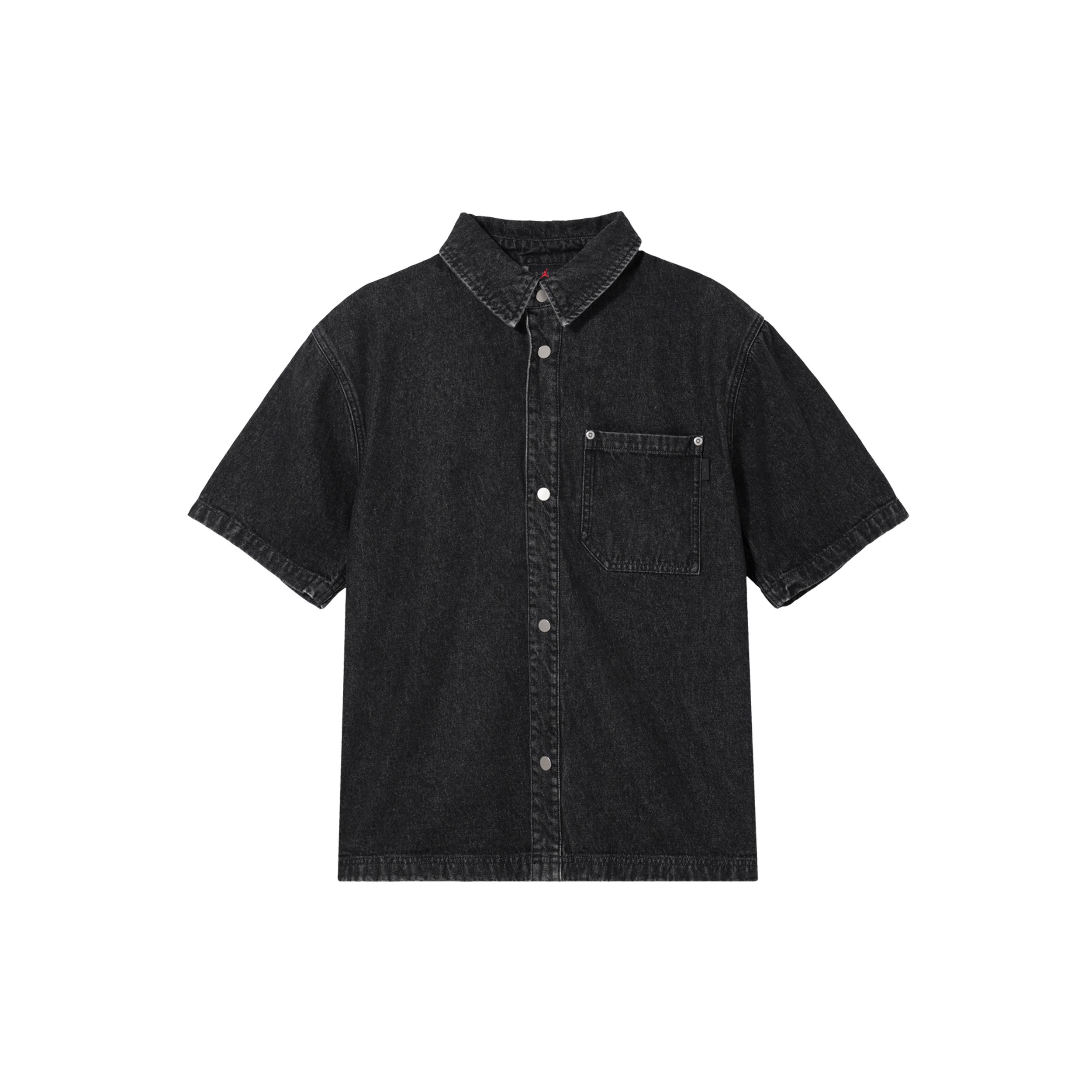 Jordan Men s Logo Collared Button-Up Denim Jacket Black FZ2132-010 XL