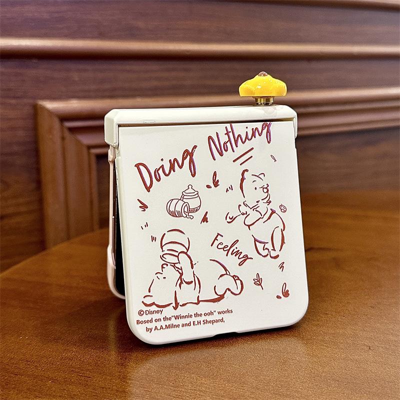 Korean Cartoon 9-Grid Phone Case for Samsung ZFlip6/Z5 with Color Block and Magnetic Stand