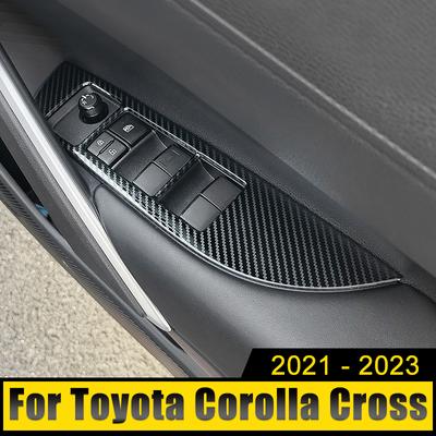 Toyota Corolla Cross XG10 2021 2022 2023 2024 için Araba Aksesuarları Paslanmaz Pencere Kaldırma Düğmesi Anahtar Paneli Kapak Trim Etiketi