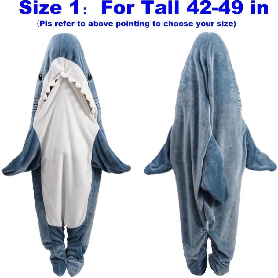Wearable Shark Blanket Hoodie & Shark Sleeping Bag-Soft Cozy Shark Costume for Bedspread with Shark Bedcover, Machine Washable Shark Themed Sleepwear