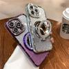 Diamond Glitter For Magsafe Bracket Phone Cases For iPhone 17 16 15 14 13 12 11 Pro Max Air Mirror Magnetic Holder Stand Cover