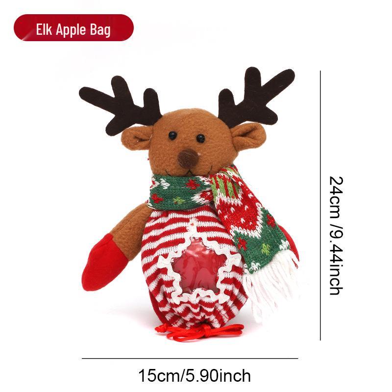 Christmas Candy Bags with Santa Claus Design, Imitation Linen Gift Bags for Holiday Decor