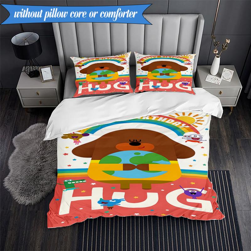 Bee's Rainbow Adventure 3pcs K-pop music group Bedding set,Ideal for Bedroom, Dormitory,Including Duvet Cover And 2pcs Pillowcases,Fan gifts