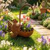 Flowerpot Rustic Iron Planter Fish Shaped Design Decorative Metal Flower Pot for Planter Succulents Cactus Plants Rustproof Garden Patio