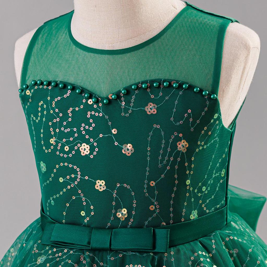 Girls' Princess Floral Tulle Dress for First Birthday, Christmas, or Performance