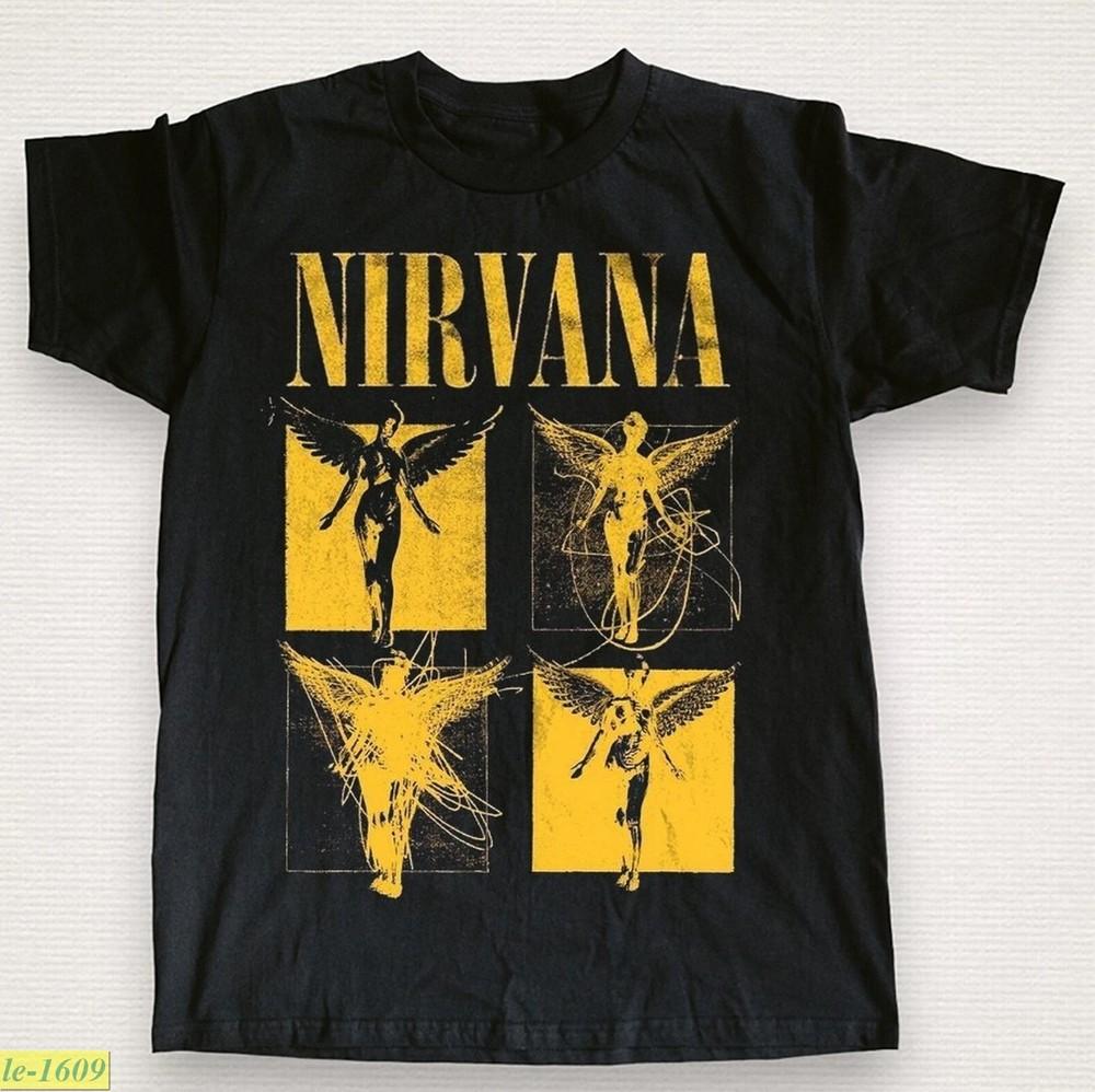 NIRVANA  IN UTERO GRID Heavy Cotton Black Unisex Tshirt Size S5XL Unisex T-Shirt XXXL