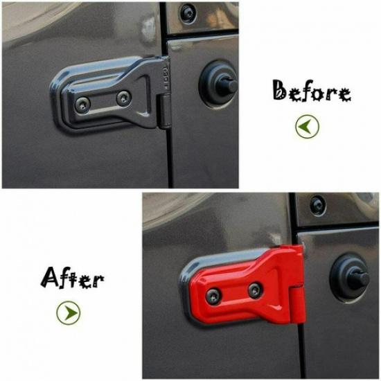 För Jeep JL Tillbehör Rött Dörrgångjärnsskydd för Jeep Wrangler JL JLU 2/4 Dörrar