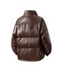 2025 Men's American Style Crocodile Pattern PU Leather Winter Jacket - Thick, Loose, Plus Size Cotton Coat