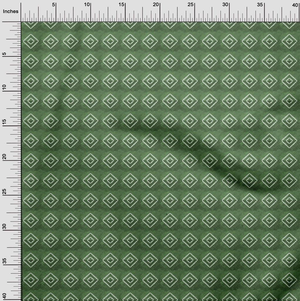 oneOone Cotton Flex Green Fabric Asian Tye & Dye Sewing Fabric By The Yard Printed Diy Clothing Sewing Supplies 40 Inch