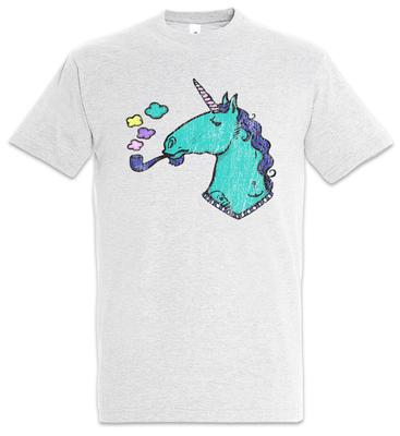 Smoking Unicorn T-Shirt Rainbow Fairytale Pipe Smoker Smoking Fun