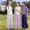 Moonkids 2026 Autumn Girls' Curved Wide-Leg Sports Pants