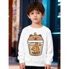 European Sizes Kids' Stylish Sweatshirt, a Round-Neck Pullover for , Featuring a Bucket Print, Suitable for Casual Wear And Outdoor Activities