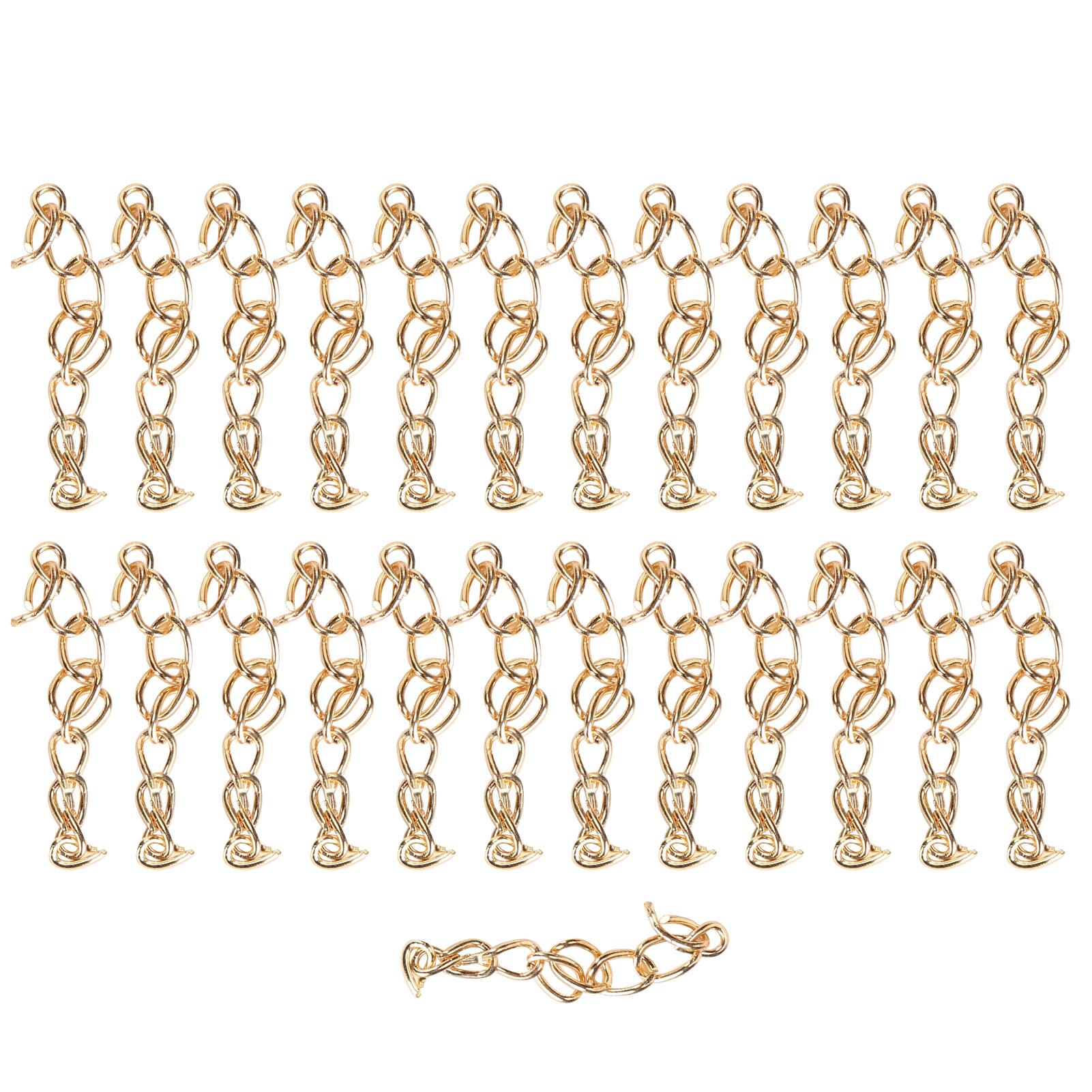 

25Pcs Jewelry Extension Chain 5cm Tail Extender for Necklace Bracelet Earing DIY