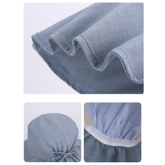 Bucket Hat Wide Brim Adjustable Fit Lace-up Fisherman Hat Foldable Travel Outdoor UV Blocking Windproof Sun