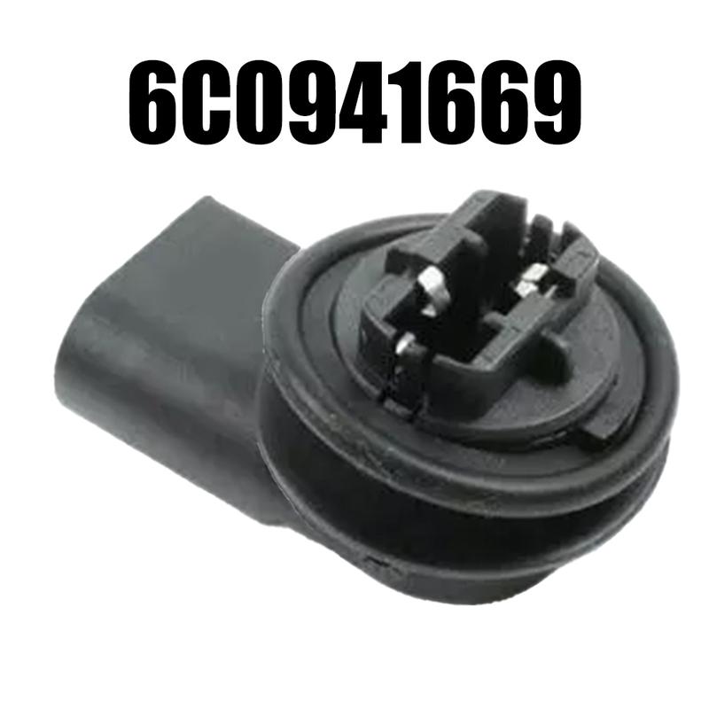 For POLO 6C Front Bulb Socket Replacement tallation Black Front Daytime Light Bulb Socket Car Replacement Replacement Part