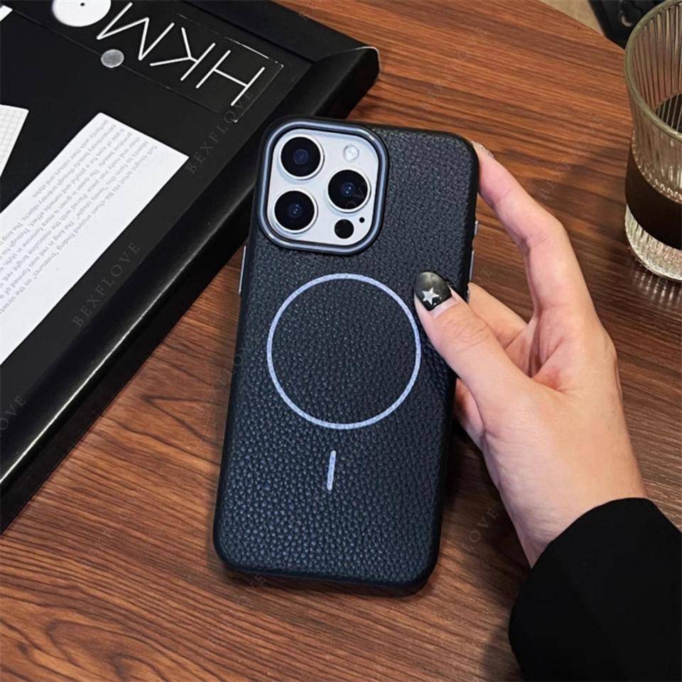 Leather Magnetic Phone Case For iPhone 15 14 13 12 11 16 Pro Max Plus SE XR X XS MAX For Magsafe Wireless Charge Protector Cover