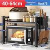 Two-Layer Telescopic Carbon Steel Microwave Oven Rack for Countertop Storage