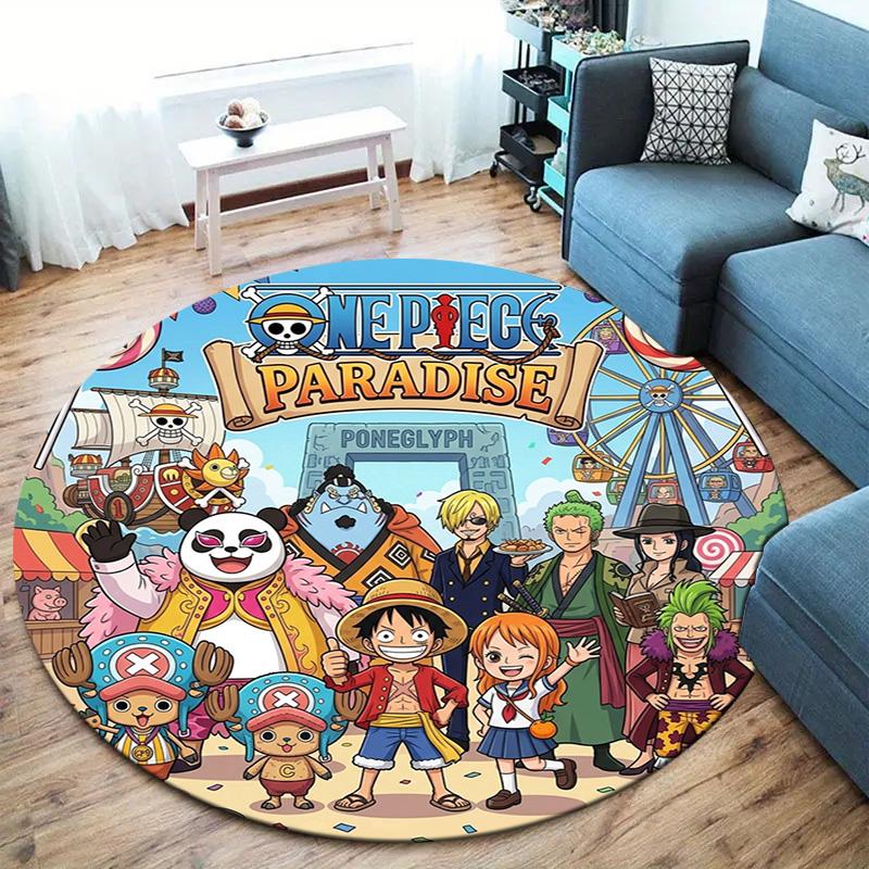 One Piece Art Round Area Rug Carpet Rug For Living Room Bedroom Sofa Playroom Decor Nonslip Floor Mat