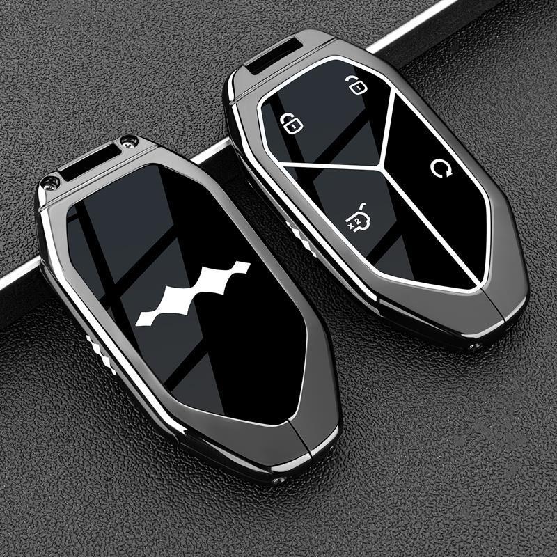 Car Key Case Cover Shell Fob For BYD Equation Leopard 8 Leopard 5 2025 2024 Zinc Alloy Leather Protection Holder Accessories