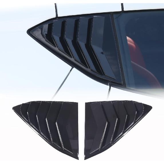 Rear Side Window Louver Cover Compatible with Corvette C8 Stingray 2020-2023, Side Window Louvers Air Vent Shades Cover Trim, Rear Quarter Window