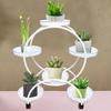Stylish White Iron 6-Tier Plant Stand with Wheels, for Indoor Outdoor Use - Patio, Garden, Living Room, Balcony, Bedroom Decor
