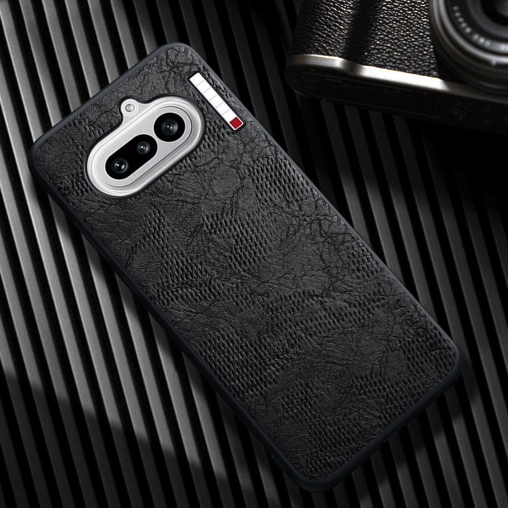 

Чехол для Nothing Phone 4a 3 3a Pro Lite 2a Plus Роскошный Треснувший Искусственная кожа Чехол для телефона funda для Nothing phone 4a pro case Nothing Phone (2a) чёрный