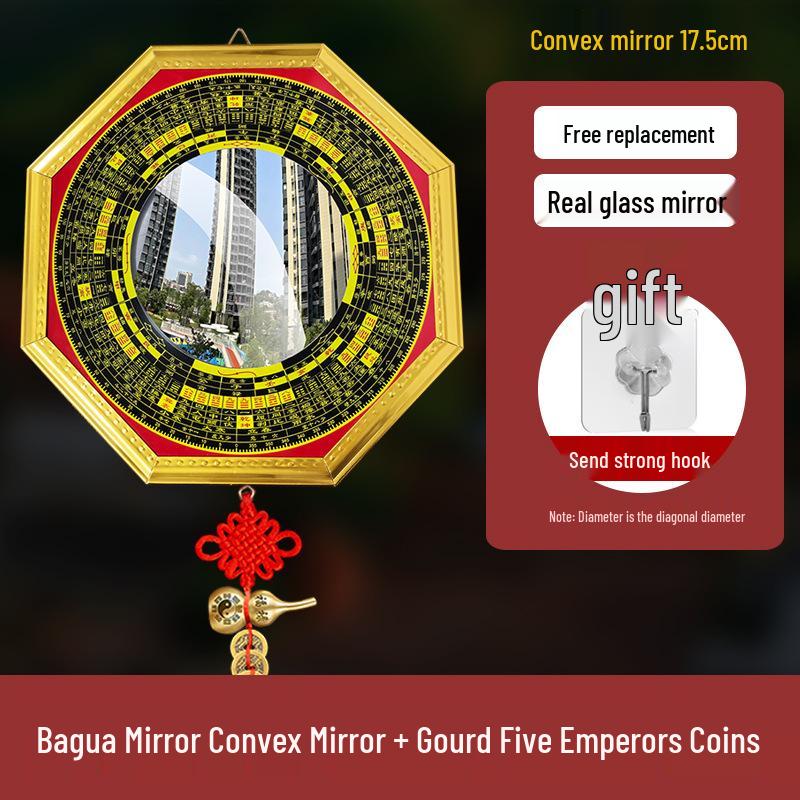 Pure Copper Bagua Convex Mirror for Home & Shop Décor