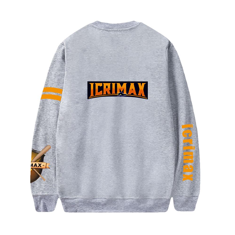 Men's Icrimax Print Hoodies Round Neck Hooded Sweatshirts Man Pullover Male Top Streetwear Outdoor Tracksuit