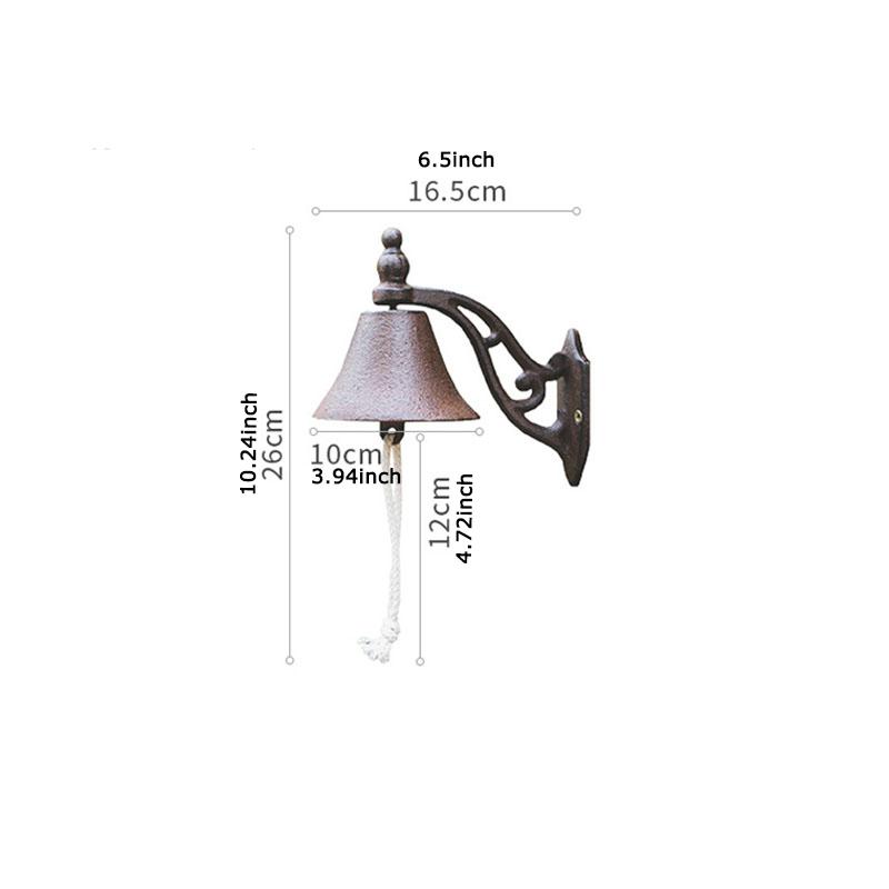 WTEMPO 1PC Retro Rustic Style Metal Outdoor Courtyard Plank Wall Decoration Door Bell Welcome Home Door Bell