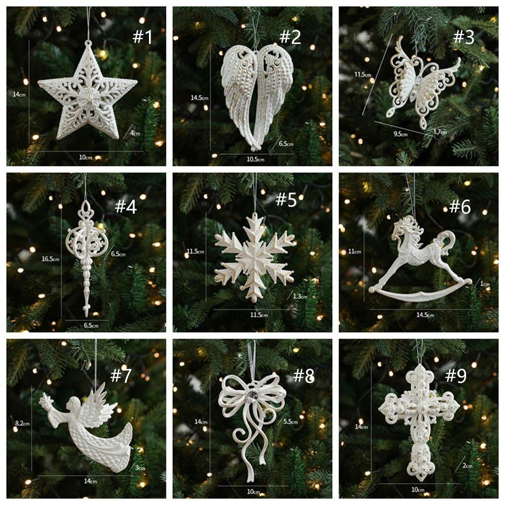 Snowflake Bowknot Christmas Angel Wings Pendant  Festive Holiday Decorations