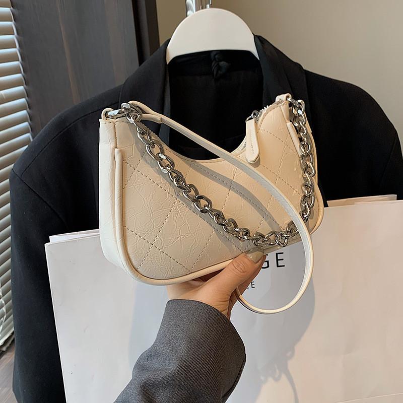 

IELGY Женская модная сумка для подмышек, сумка для пельменей с диагональными бриллиантами, высококачественная универсальная сумка через плечо белый