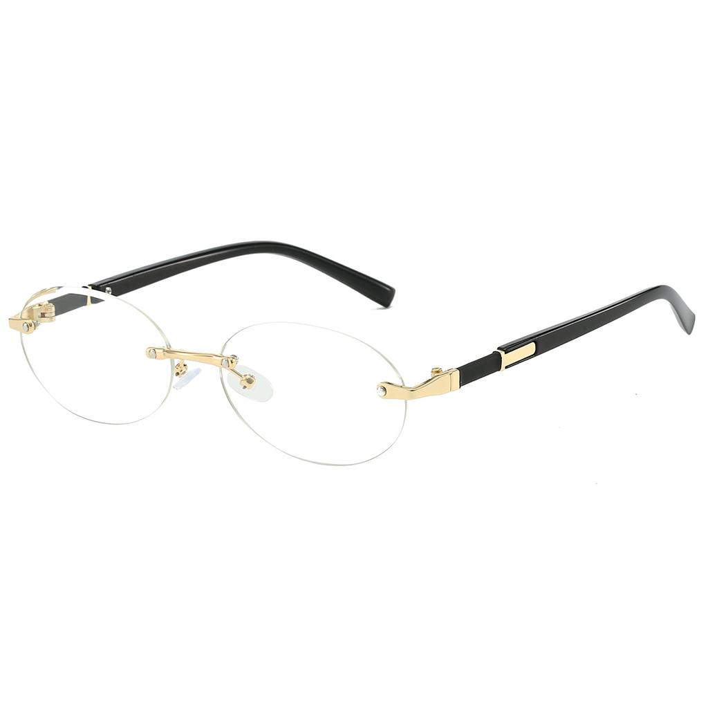 Trendy Retro Metal Gradient Shades Women Stylish Oval Vacation Beach Sunglasses Men's Chic Driving Anti UV Sun Glasses