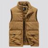 Winter Men's Corduroy Vest Plus Velvet Cotton Padded Warm Jacket Sleeveless Coat Stand Collar Waistcoat Outerwear Oversize
