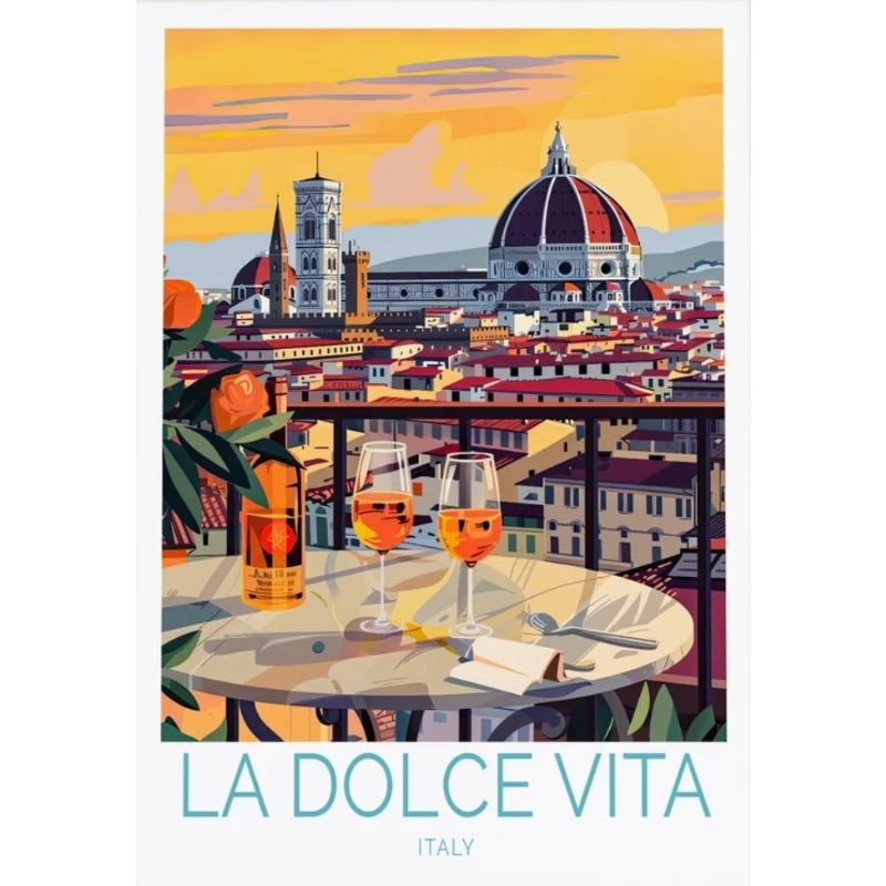 La Dolce Vita Wandposter Druck Für Schlafzimmer Wohnzimmer Heimdekoration Italien Küstenlandschaft Leinwandbild Zitrone Orange Wandkunst