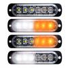 4X Lâmpada de Advertência Flash LED Laranja Branco 18 Programas Marcadores