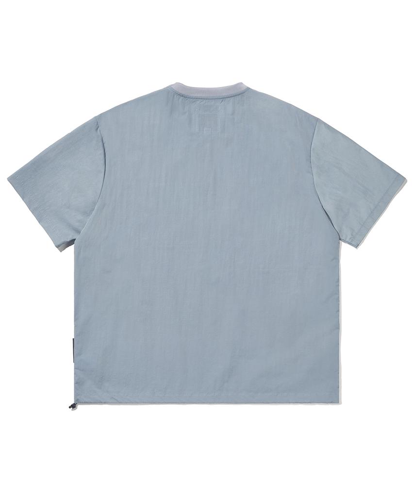 SOUNDSLIFE Logo Nylon Woven Pocket T-Shirt Gray