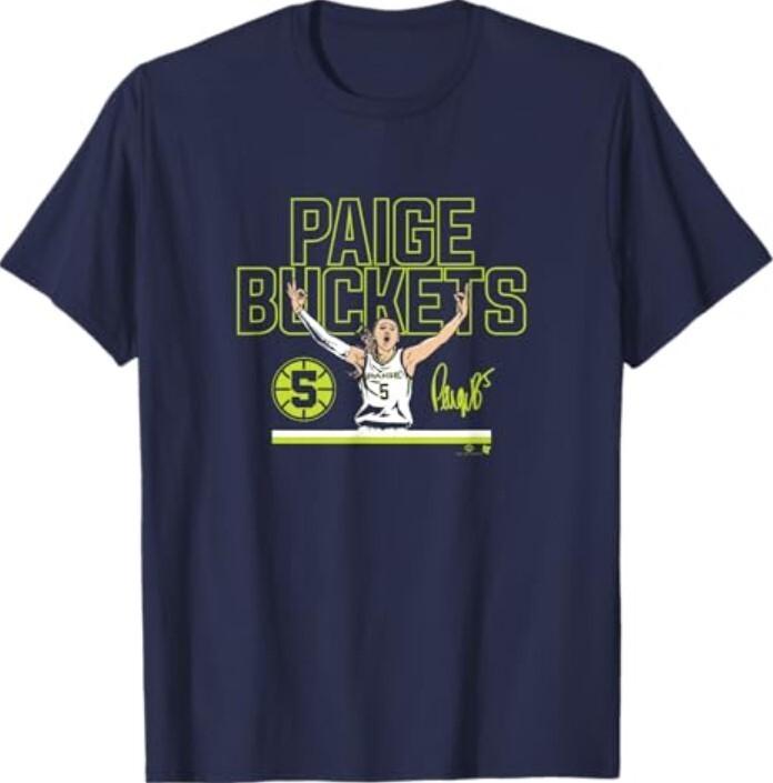 Paige Bueckers Buckets Stripe Dallas Basketball T-Shirt XL