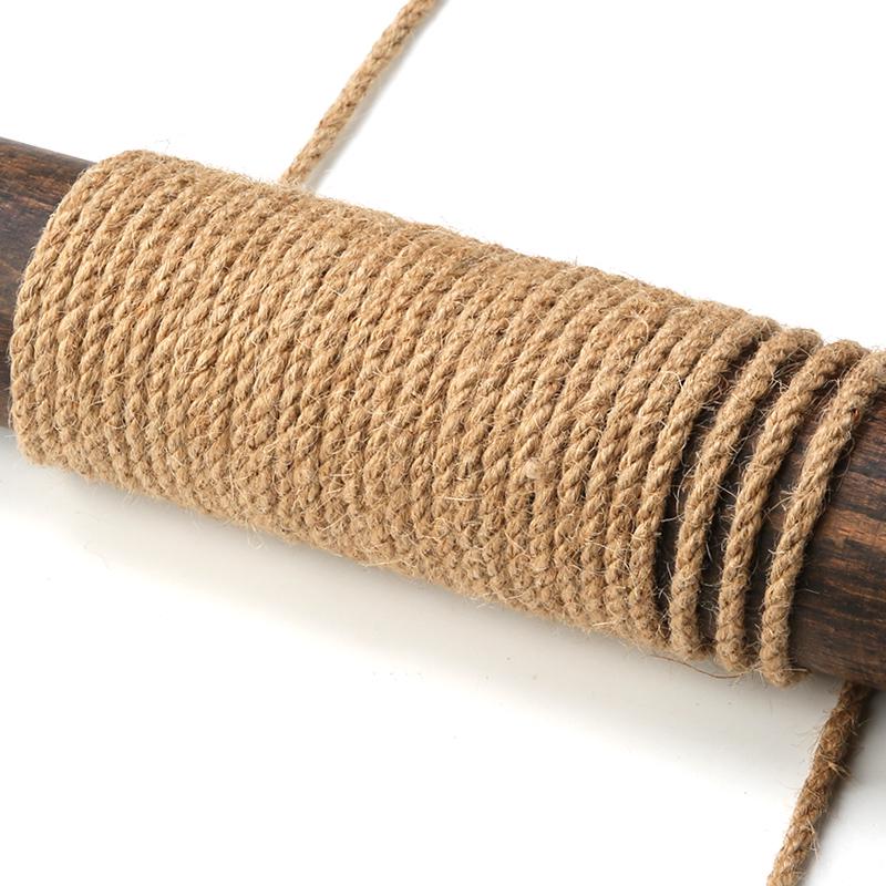 Sturdy Handmade Three-Strand Cotton-Hemp Rope for DIY Projects - Thick White Binding or Air Conditioner Water Pipe