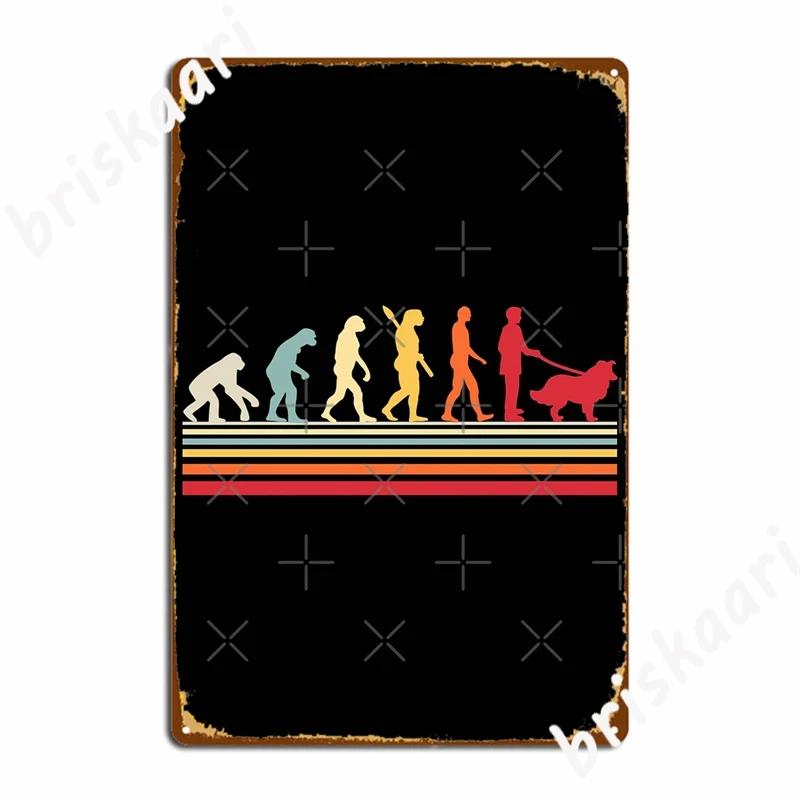 Retro Border Collie Evolutions Metal Signs Wall Mural Party Vintage Mural Painting Tin sign Posters 20X30CM