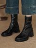 2025 Autumn and Winter New Temperament Retro Fashion Versatile Chelsea Thin Short Boots Thick Heel High Heel Martin Boots Women