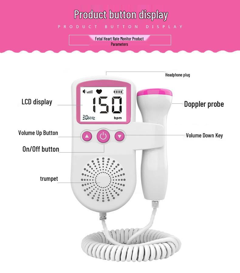 Fetal Heart Rate Monitor Home Doppler for Pregnant Women