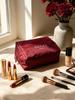 Gucci Ladies Makeup Bag Storage Bag, Red Canvas, Large Capacity, Convenient To Carry, Elegant, For Daily Use, Traveling, Versatile Style