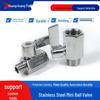 Mini Ball Valve 304 Stainless Steel, Internal/External Thread, 6/4 Points