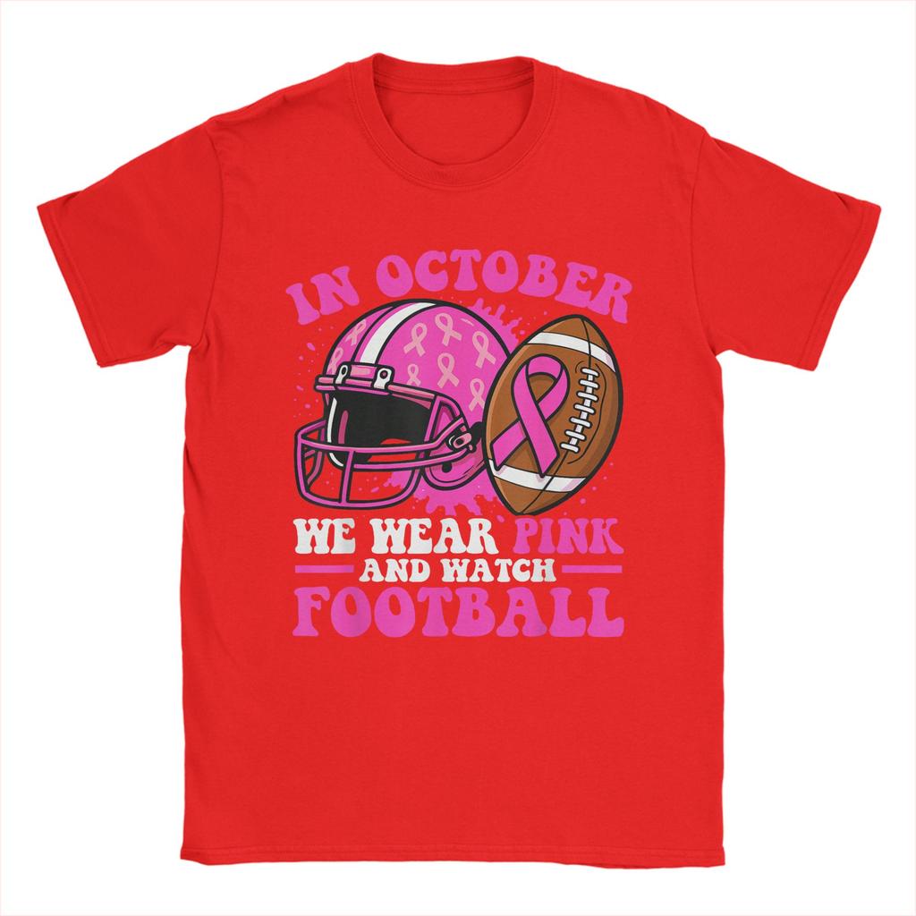 Breast Cancer Awarenes Women In October We Wear Pink T Shirt Men  Y2K Basic T-Shirts Summer O-Neck Tees Cheap Oversize Clothes