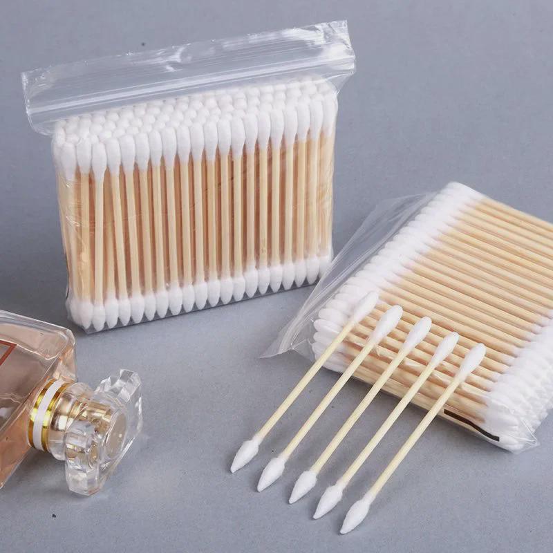 Double-Headed Wooden Cotton Swabs - Disposable, Ear Cleaning, Makeup, Baby Safe, Free Shipping.